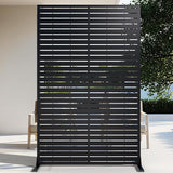 72" H Metal Outdoor Privacy Screen – Freestanding Rustproof Louvered Fence Panel for Patio, Garden, Balcony, AC Unit Cover, Trash Can, Modern Decorative Divider