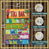 YOYI ART Tiki Bar Decor Beach Signs Tiki Bar Signs, Patio Signs Tiki Bar Accessories, Vintage Metal Welcome Tin Signs for Home, Patio, Outdoor, Pool and Backyard Wall Decor Art, 8 x 12 inch