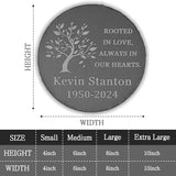 Memorial Garden Stone, VAPCUFF Memorial Stone, Personalized Memorial Gifts Sympathy Gifts for Loss of Loved One Bereavement Gift for Loss of Father Mother - Rooted in Love Always in Our Hearts - Round