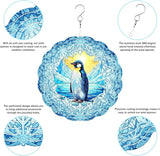 Penguin Wind Spinner, 3D Hanging Stainless Steel Garden Spinner, Wind Spinner Hanging for Outdoor & Indoor Décor, Unique Gifts for Yard Garden Decoration or Patio Décor (Penguin)