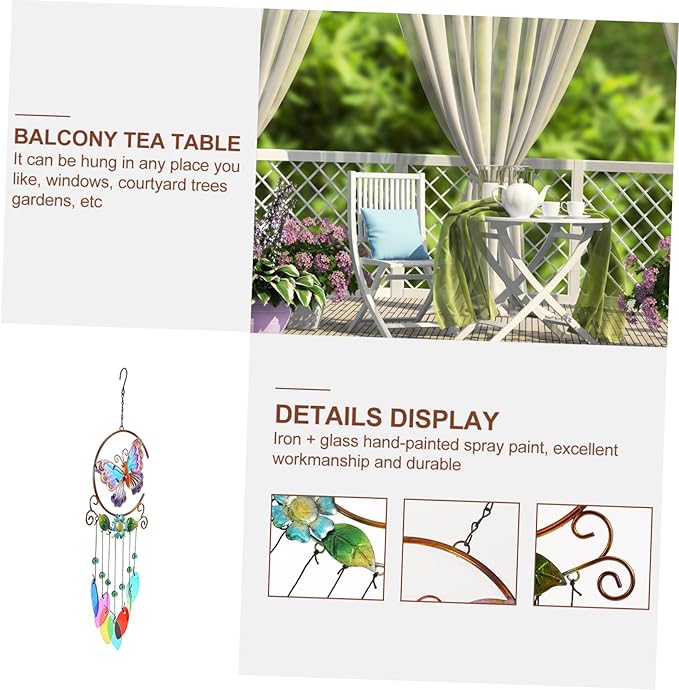 BESPORTBLE 1pc Garden Hanging Wind Chime Metal for Decor Creates Soothing Sounds for Birthdays and Housewarming Celebrations