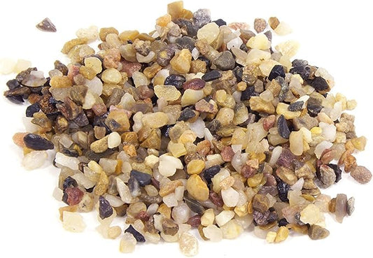 Hill's Park's Miniature Fairy Garden Multi-Colored River Rock Decor in Plastic Container with Lid - 1 Pound