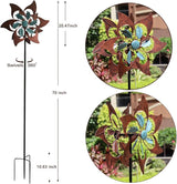 360 Degrees Metal Swivel Classical Two-Color Windmill Large Wind Spinner for Patio Lawn Outdoor Yard Lawn Garden 70x20 Inches