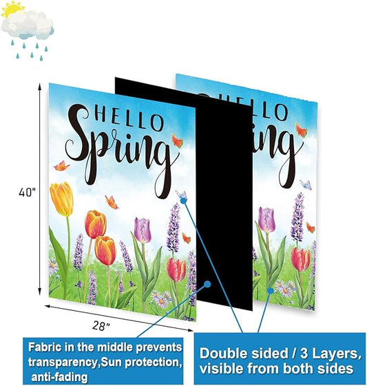 Seasonal Garden Flags Set of 12 Double Sided 28 x 40 Inch Yard Flags, Large House Flags for Outside, Fall Winter Halloween Christmas Outdoor Flags, Holiday Garden Flags for All Seasons