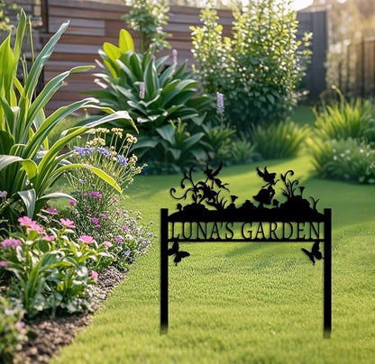 Personalized Metal Flower Garden Sign with Stake,Garden Decor for Outdoor,Patio Yard Decor,Gifts for Gardeners style 8
