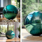 12 Inch Stainless Steel Gazing Globe, Hollow Ball Mirrored Surface Polished Shiny Sphere,Garden Stainless Steel Gazing Ball for Outdoor Lawn Pond Yard Ornament (Light Blue)