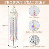 Crystal Wind Chimes - Glass Wind Chimes for Outside, Outdoor Crystal Suncatcher with Tuned Tubes, Reflective Windchimes Outdoors Unique, Hanging Prism Rainbow Maker Chandelier Home Decor Gift