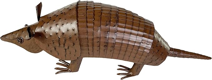 Urbalabs Metal Yard Art Springy Metal Armadillo Figure Texas Western Decor Medium 15 Inch Metal Garden Decor Outdoor Statues Metal Yard Art Sculptures Rustic Yard Decorations (15 Inch)