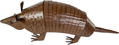 Urbalabs Metal Yard Art Springy Metal Armadillo Figure Texas Western Decor Medium 15 Inch Metal Garden Decor Outdoor Statues Metal Yard Art Sculptures Rustic Yard Decorations (15 Inch)