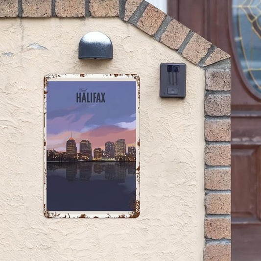 Vintage Tin Signs Travel Halifax 10 Retro Metal Wall Decor for Home,Garden & Patio Inspirational Quotes & Funny Life Posters 8x12IN