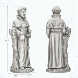 St Francis Garden Statue, 31" Saint Francis Catholic Outdoor Statues, Large Religious Christian Sculpture Deor for Prayer and Meditation, Patron Saint of Animals Patio in Durable MGO Stone