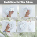 4Pack 10inch Sublimation Wind Spinner Blanks 3D Aluminum Metal Wind Sculpture Kinetic Spinners for Yard and Garden Indoor Art Ornaments Hanging Decoration (Heart)