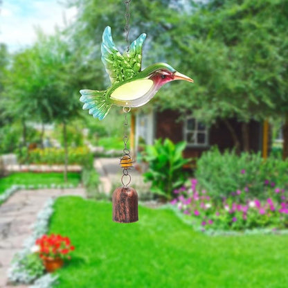Metal Hummingbird Wind Chime Lightweight Metal Animal Design Sound Outdoor Garden Patio Hanging Decor