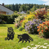 SUPERDANT 2 Pcs Metal Raccoon Garden Decor for Outside Animals Yard Stakes for Decorations Outdoor Statues Iron Art Stake Decorative Silhouette Lawn Ornament Patio Porch Farmhouse Decoration Gifts