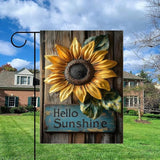 Gkyygk Welcome Garden Flag 12x18 Inch Hello Sunshine Sunflower Double Sided Small Burlap Banners Yard House Seasonal Farmhouse Home Decor for Men Women