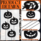 Chunful 4 Pcs Halloween Decorative Garden Stakes Jack O Pumpkin Garden Stakes for Flower Planter Pot Outdoor Metal Yard Sign Day of The Dead Decorations Halloween Patio Lawn Decor