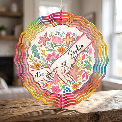 Personalized Mother's Day Wind Spinner for Mom Grandma, Mama Grandma Gifts Mothers Day Christmas, Floral Garden Decor Gift, Outdoor Yard Hanging Ornament 4