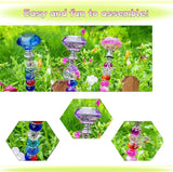 290Pcs Beaded Garden Stakes Kit - DIY Fairy Wand Garden Stake Beads Kit with 240 Colorful Large Hole Beads, Fairy Garden Accessories Outdoor for Different Festivals (6Diamonds & 6Balls)
