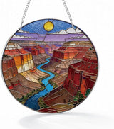 Mountains River Acrylic Suncatcher, Landscape Acrylic Suncatcher for Window Hanging, Indoor Window Wall Art, Housewarming Gift, Birthday Gift Idea for Women Men