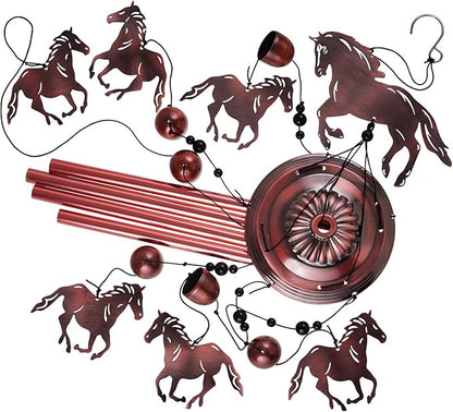 Horse Wind Chimes for Garden, Home, Balcony, Yard, Outdoor Decoration, Horses Chimes, Memorial Wind Bells, Horses Wind Catcher, Blessing Wind Chimes Xmas Gifts for Mom, Grandma, Family, Women, Friends