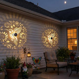 2 Pack Solar Fence Lights Metal Solar Powered Outdoor Wall Deck Step Lights Hummingbird Floral Theme Waterproof Fence Light for Garden Post Patio Backyard Yard Decor, Gardening Gifts for Women Mom