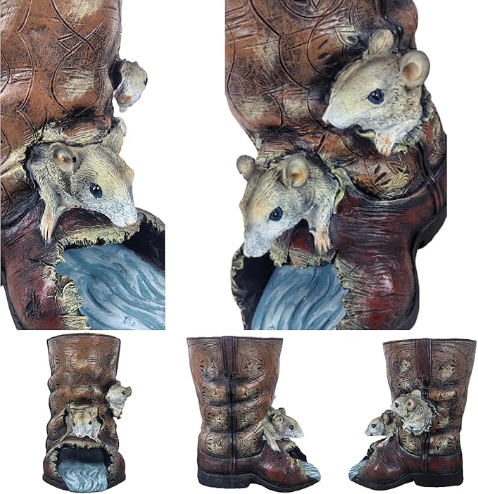 Mouse Sculpture Gutter Diverter Rain,Deco Gutter Extension Downspout,Eco-Friendly Resin Statues Gutter Extender Diverter,Splash Block, Perfect Rain Gutter Downspout Extension for 3"x4" Downspouts