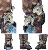 Mouse Sculpture Gutter Diverter Rain,Deco Gutter Extension Downspout,Eco-Friendly Resin Statues Gutter Extender Diverter,Splash Block, Perfect Rain Gutter Downspout Extension for 3"x4" Downspouts