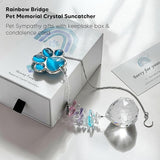 Dog Memorial Gifts for Loss of Dog, Pet Memorial Gifts for Dogs, Thoughtful Bereavement Remembrance Crystal Suncatcher with Sympathy Card (Lake Blue)