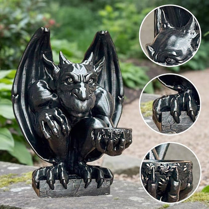 OLOMA Concrete Gargoyle Statue Gothic Garden Decor Heavy Outdoor Sculpture Made from Stone with Protective Resin Coating Weather Resistant Mythical Guardian for Yard Patio Entryway