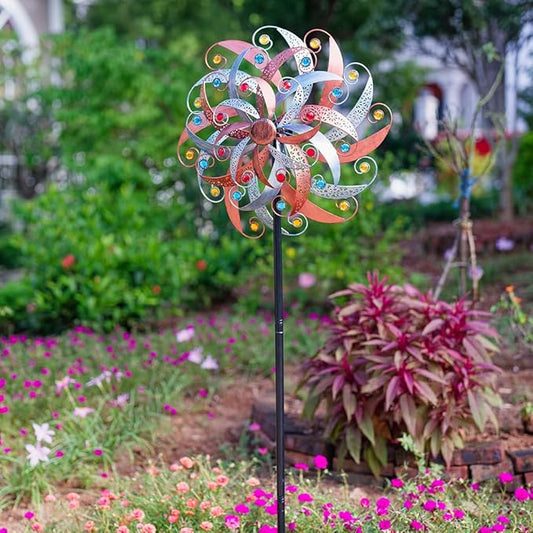 DREAMYSOUL Large Wind Spinner Outdoor, 20 Inches Dia Vintage Metal Windmills, Kinetic Wind Spinners & Sculpture for Yard and Garden