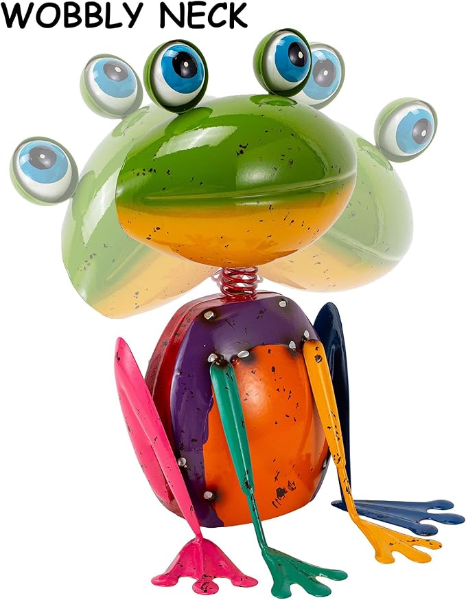 Frog Garden Decor Metal Yard Art Rustproof Garden Statues Outdoor Figurines for Patio Porch Lawn Gardening Gifts