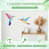 Seenelling 4 Pack Metal Hummingbird Wall Art Decor 3D Colorful Birds Outdoor Fence Decorations for Patio and Yard, Wall Sculpture Hanging Decor for Garden Living Room Balcony, Home Gift