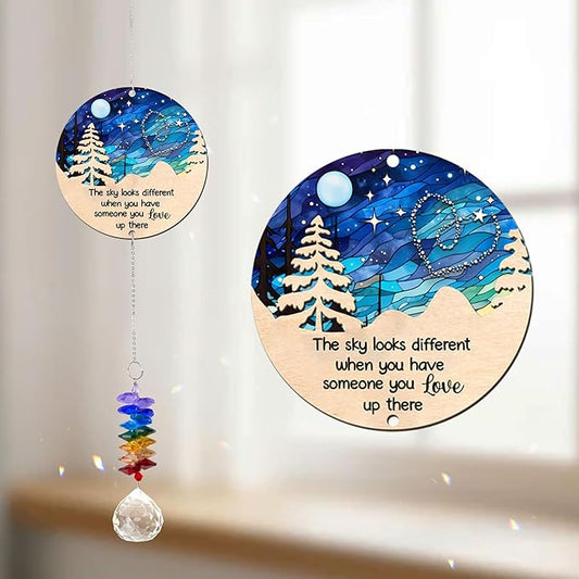 2 Layered Ornament Suncatcher - Sympathy Gift for Loss of Loved One - Memorial Grief Keepsake - Mother's Day Father's Day for Men Women Family Friends - Meaningful Home Decor