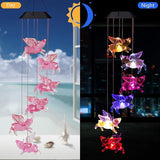 Solar Flying Pigs Wind Chimes Outdoor - Waterproof Solar Powered LED Changing Light Color Fly Pigs Mobile Romantic Wind-Bell for Home,Balcony,Party,Festival,Night Garden Decoration(Blackboard)