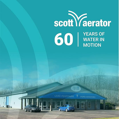Scott Aerator DA-20 Display Pond Aerator – 1/2 Horse Power 230V 200ft Cord | Aerating Pond Fountain | Pond Aerator Pump for Small Ponds | Pond Aeration System | Made in USA