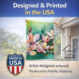 Caroline's Treasures Louisiana Magnolias in Watercolor House Flag Large Porch Sleeve Pole Decorative Outside Yard Banner Artwork Wall Hanging, Polyester, House Size, Multicolor