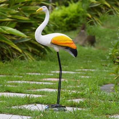 Garden Statue Animal Sculpture Outdoor Decor Gift Outdoor Statues Outdoor Garden Simulation Animal Sculpture Figurine Crane Statue Garden Courtyard Animal Decoration(25 * 9 * 60cm-B)