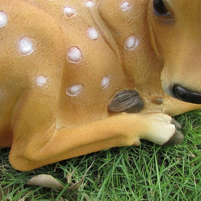 Garden Ornaments Decor Statue Outdoor,for Friends Gifts Art Ornaments Decor Crafts Figurines Collectible Prop Vivid Animal Figurines Arts Real Life Fallow Deer Statue Fawn Resin Sculpture