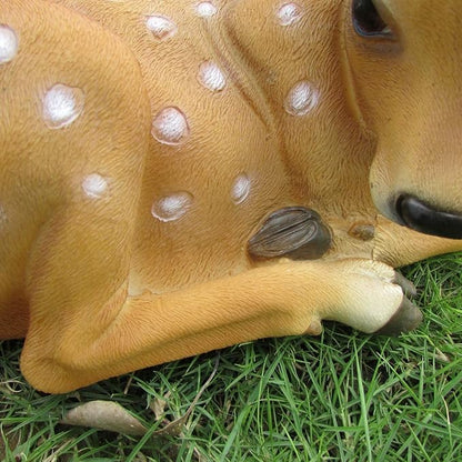 Garden Ornaments Decor Statue Outdoor,for Friends Gifts Art Ornaments Decor Crafts Figurines Collectible Prop Vivid Animal Figurines Arts Real Life Fallow Deer Statue Fawn Resin Sculpture