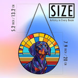 Stained Glass Dog Memorial Suncatcher,Dachshund_02 Window Hanging,Sympathy Gifts for Pet Loss,7.9 inch/20 cm Home and Garden Decor for Dog Lovers