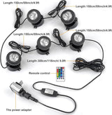 RGB Pond Lights with Timer, Super Bright LED Underwater Submersible Fountain Light,Remote Control IP68 Waterproof Colorful Landscape Spotlights for Fish Aquarium Tank Garden Yard Pool(Set of 5)