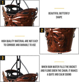8.5FT Rain Chains for Drain Gutter Through Downspouts and Rain Barrel with Rain Chain Gutter Adapter - Outdoor Rust-Resistant Plated Iron and Thick Chain Garden Décor (Bronze-Butterfly)