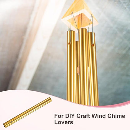 M METERXITY 20-Pack Wind Chime Tubes, Aluminum Wind Chime Empty Tubes, Metal Wind Bell for Adults Arts and Crafts/DIY Home Garden Outdoor Hanging Decorations [1x11cm, Gold]