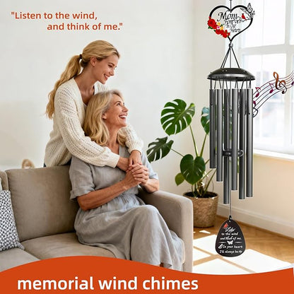 40"Memorial Wind Chimes for Loss of Mother, Wind Chimes in Memory of a Loved one,Memorial Gifts for Loss of Mom,Sympathy Gifts, Bereavement Condolence Remembrance Gift ,Large Wind Chime Outside