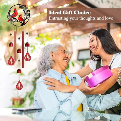 Wind Chimes for Outside Cardinal Wind Chimes Windchimes Outdoors Red Bird Wind Chime Cardinal Gifts for Women Mom Grandma Sisters