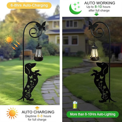 Dog Solar Lights Outdoor Decoration,Dachshund Gifts for Women,Solar Lantern Silhouette Animal for Yard,Pathway,Lawn Ornament Garden Stakes