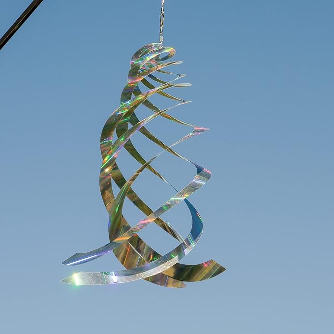 In the Breeze Mylar Spinner Crystal Spinner Silver Sheen — 18" Long