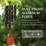 UpBlend Wind Chimes for Outside Gift – Deep Tone Wind Chime with Decorative Stone – Porch & Patio Decor, Elegant Outdoor Ornament, Garden Gifts. 28” Black.