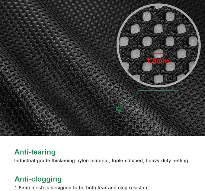 Coolrunner Pump Barrier Bag, 17.3"x 17.3" Pond Filter Mesh for Biological Filters, Black Large Media