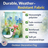 Caroline's Treasures Alaska Forget-me-nots in Watercolor House Flag Large Porch Sleeve Pole Decorative Outside Yard Banner Artwork Wall Hanging, Polyester, House Size, Multicolor